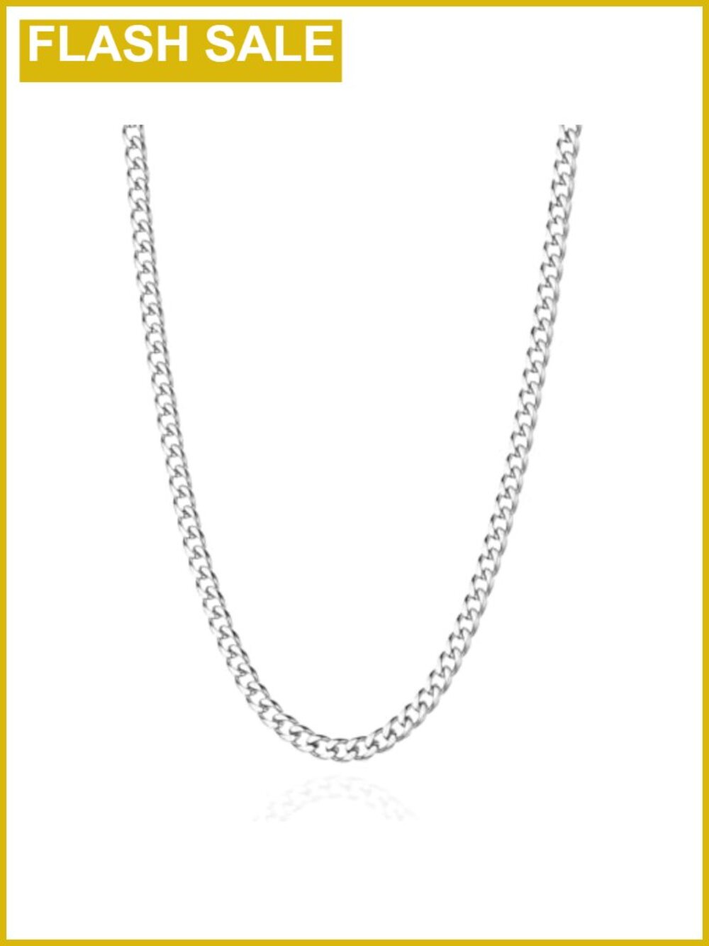 Stainless Steel Cuban Link Chain Necklace Men 24 Inches